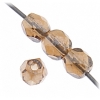 Czech Fire polished 4mm Transparent Smoke Topaz Luster